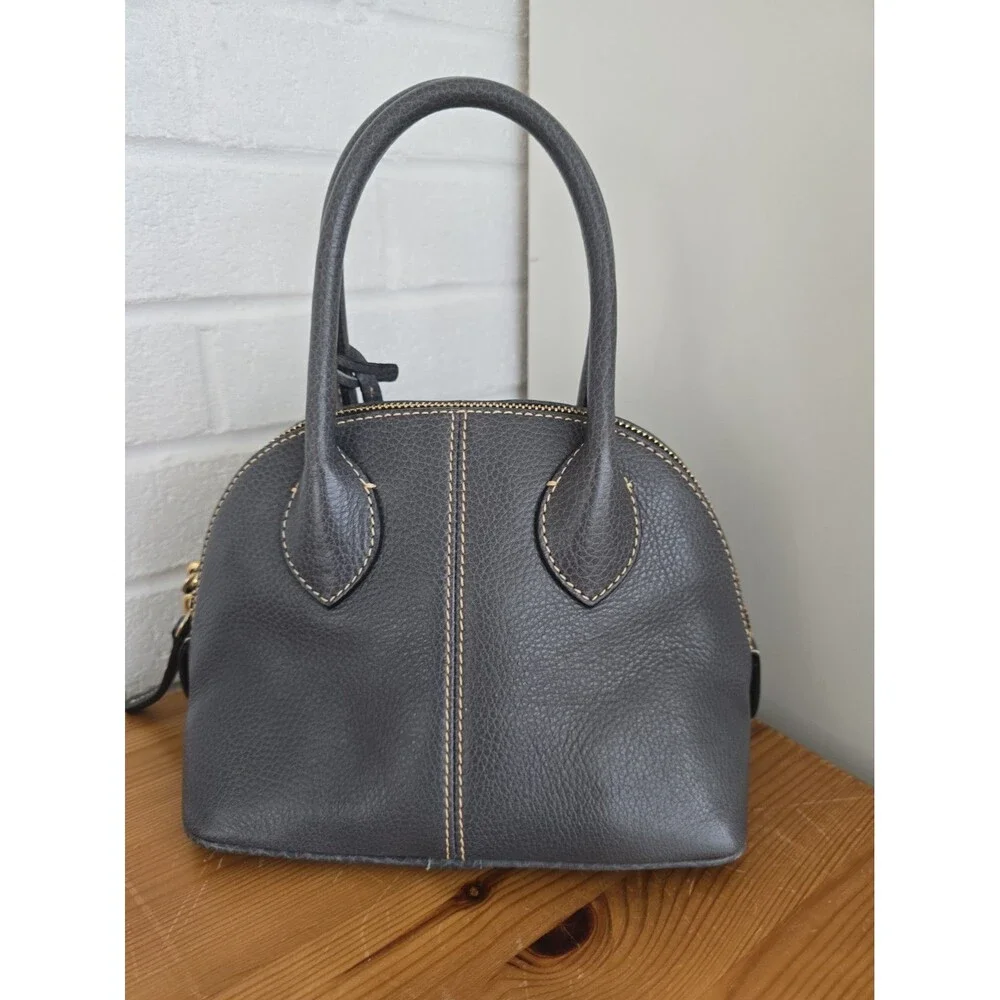 Dooney & Bourke Baby Domed Satchel  Handbag Gray Leather